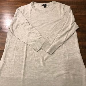 J.Crew Wool Crew Neck Split Side Tunic GrayGrey XL